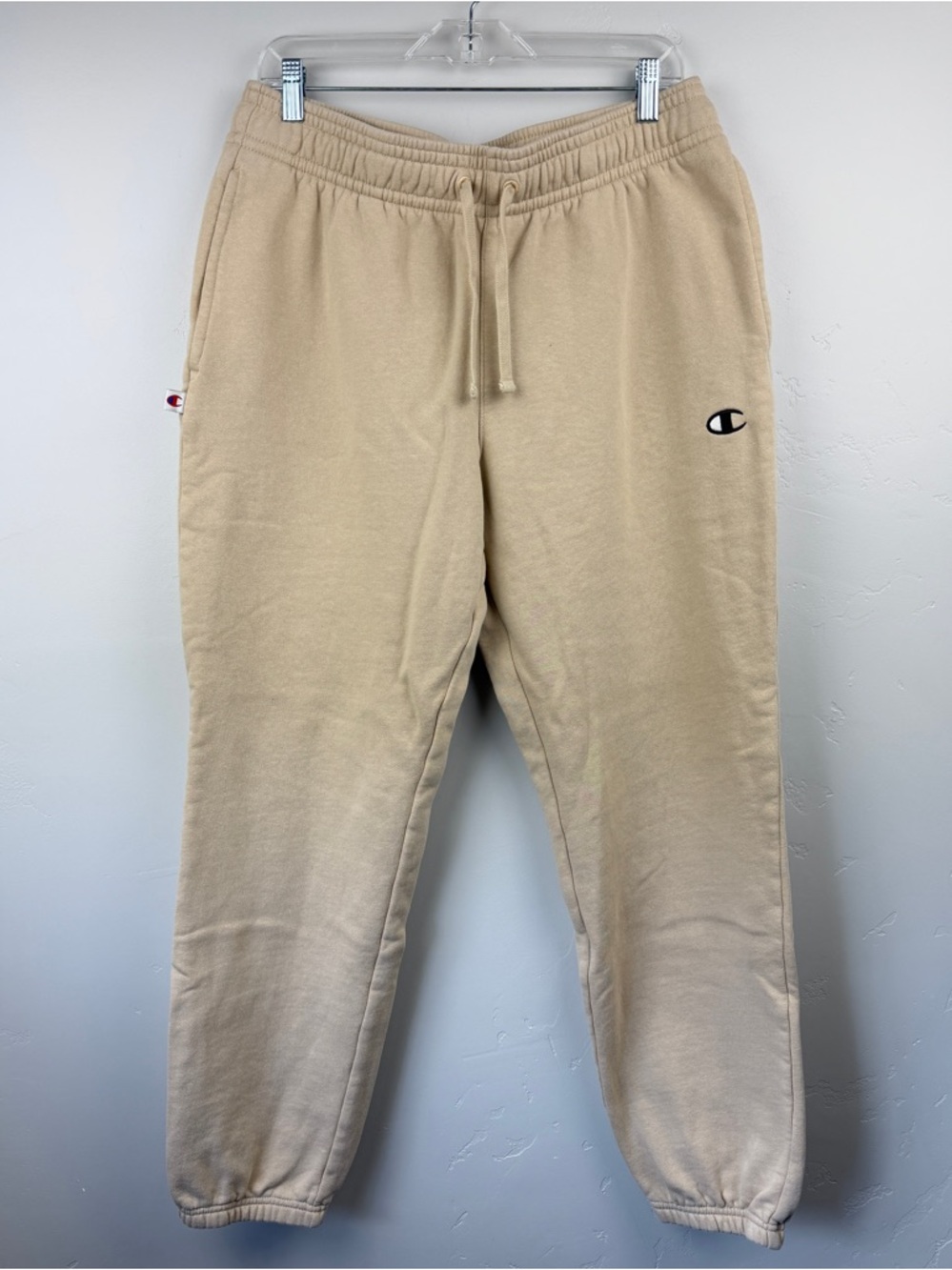 Champion Beige Fleece Jogger Sweatpants Size L